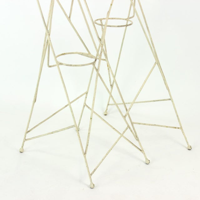 Large Mid-Century Modern Steel Plant Holder Stand, Czechoslovakia, 1960s For Sale - Image 4 of 12