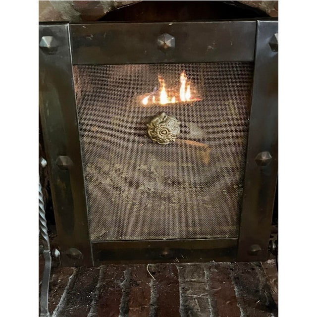 Vintage Spanish Revival Wrought Iron and Fireplace Screen For Sale - Image 9 of 9
