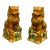 Pair Chinese Tri-Color Mustard Yellow Glaze Fengshui Lions Foo Dogs For Sale
