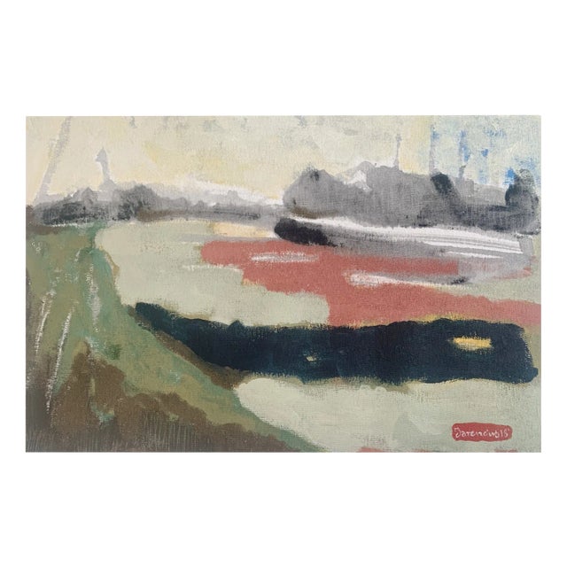 Jarosław Romaniuk, The River Bug X, Acrylics on Canvas Mounted on Board, 2018 For Sale