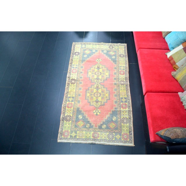 Vintage Faded Turkish Oushak Handmade Rug For Sale - Image 11 of 11