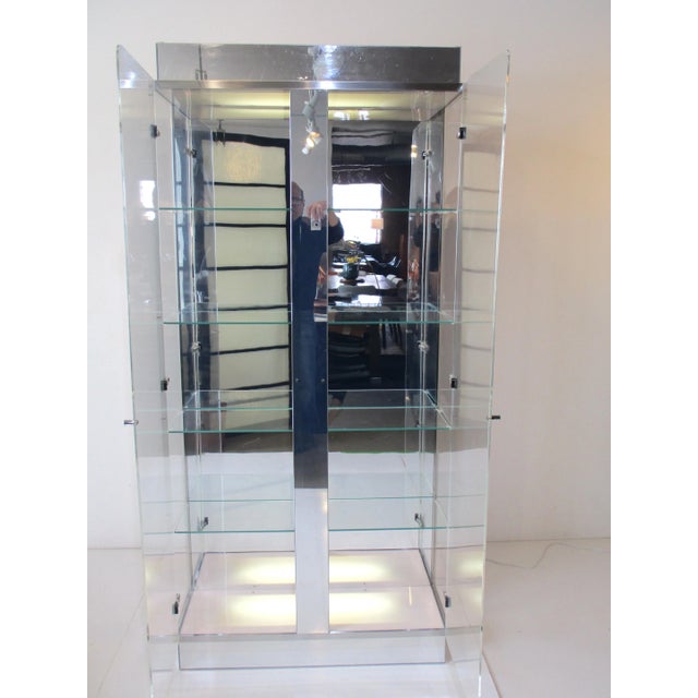 Charles Hollis Jones Lucite / Glass Cabinet For Sale - Image 10 of 13