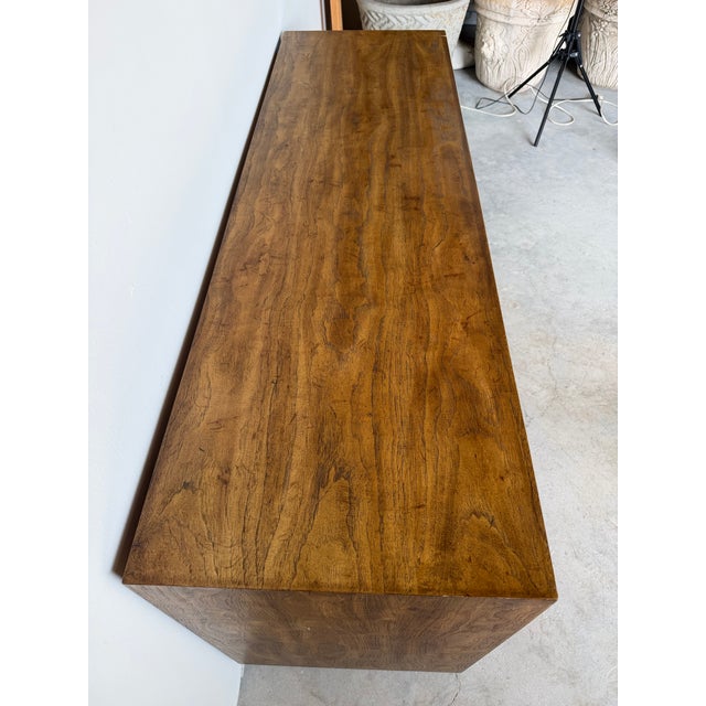 Wood 1970s Mid-Century Modern Drexel Solid Pecan 7-Drawer Dresser For Sale - Image 7 of 12
