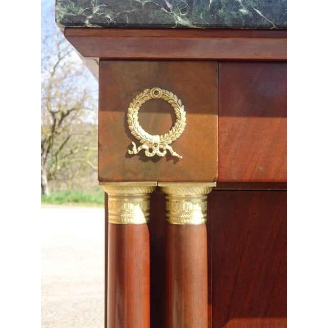 Empire Style Flamed Mahogany Sideboard with Sea-Green Marble Top For Sale - Image 13 of 18