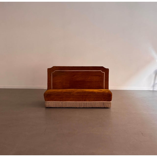 Italian Velvet Sofa, 1950s For Sale - Image 4 of 5