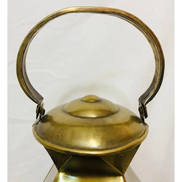 1990s Brass Lantern or Candleholder for Garden or Indoor, a Pair For Sale - Image 5 of 13