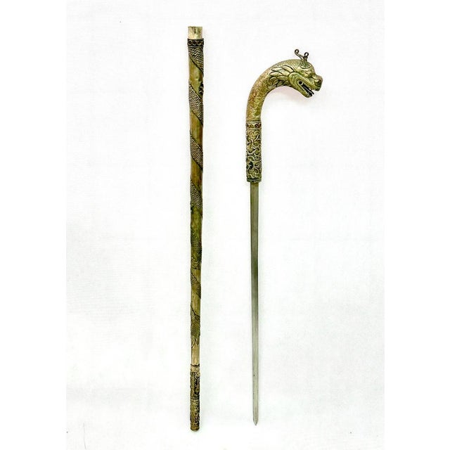 Antique Silver Plated Walking Cane For Sale - Image 16 of 18