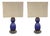 Blue and Silver Murano Glass Lamps, 1970s, Set of 2 For Sale