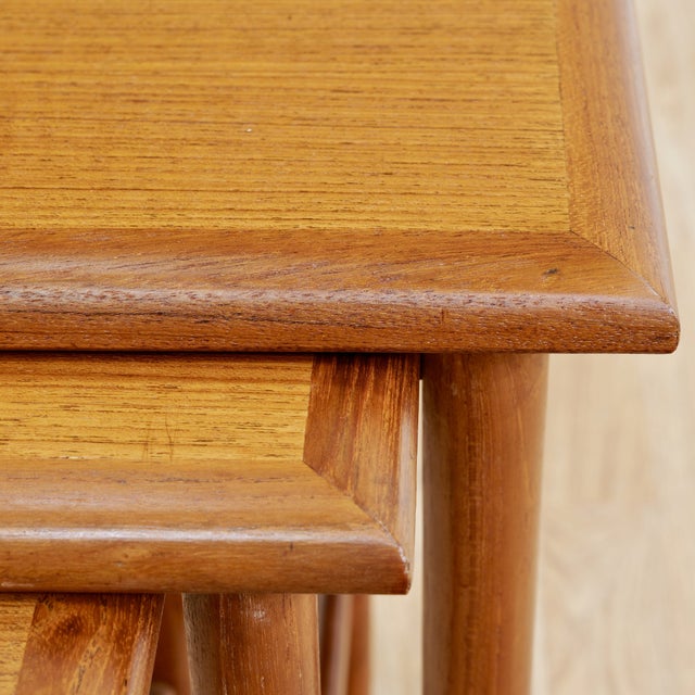 1960s Danish Modern Teak Nesting Tables For Sale - Image 10 of 10
