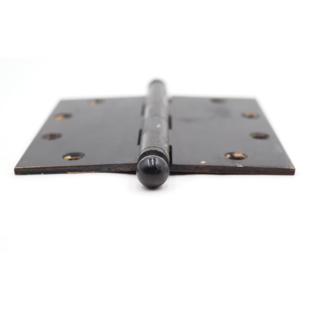 Traditional Vintage Brass 5 X 5 In. Black Ball Tip Butt Door Hinge For Sale - Image 3 of 4