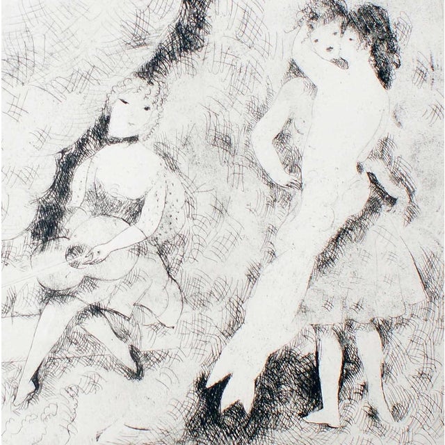 Marie Laurencin, Le Bal Etching, Figurative Print, Marie Laurencin, 1920s, Unframed For Sale - Image 3 of 6