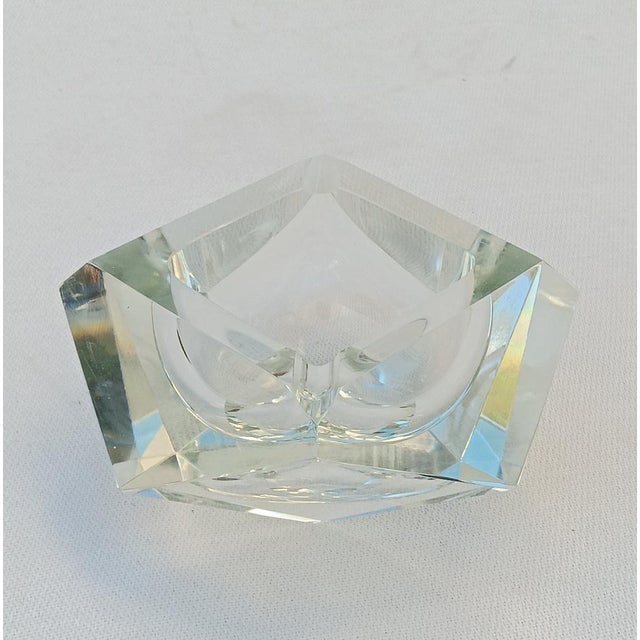 Clear Faceted Murano Ashtray, 1970s For Sale - Image 4 of 7