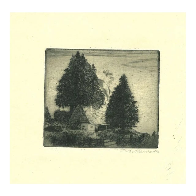 Unknown, Country Cottage, Etching, 19th Century For Sale