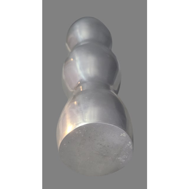 Late 20th Century Mid-Century Modern Polished Aluminum Hourglass Shaped Vase For Sale - Image 5 of 6