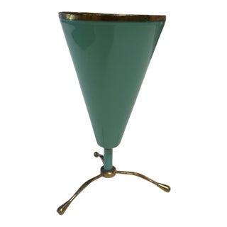 Rare Table Lamp in Brass and Lacquered Metal, Stilnovo Style, Italy, 1950s For Sale