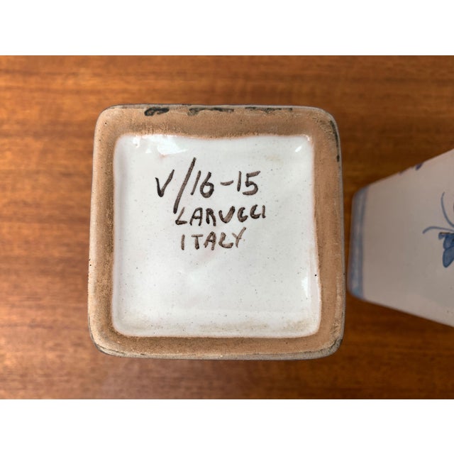 Vintage Italian Handpainted Vase from Larucci Italy, 1970s, Set of 2 For Sale - Image 15 of 18