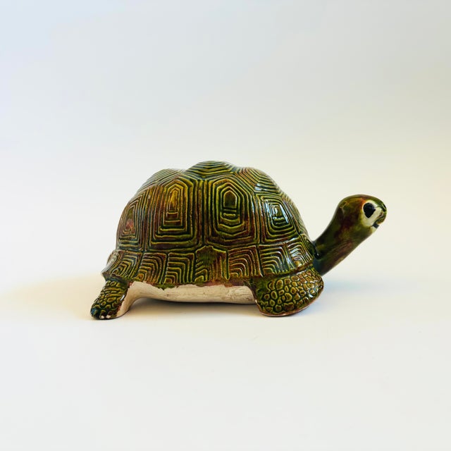 Mid-Century Modern Mid Century Hand Made Ceramic Turtle - Signed and Dated 1977 For Sale - Image 3 of 14