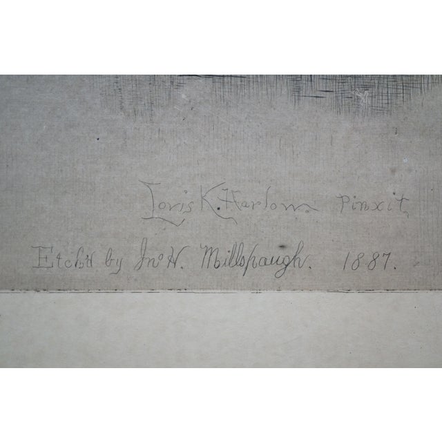 Antique Louis Harlow John Millspaugh Shrewsbury River New Jersey Etching 30" For Sale - Image 9 of 11