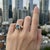 Blue Toi Et Moi Gemstone Ring: Topaz and Moissanite, Size 7.5 For Sale - Image 8 of 8