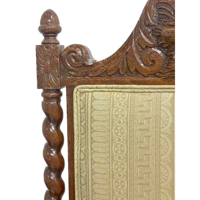 Gold Antique Barley Twist & Gargoyle Armchair For Sale - Image 8 of 12