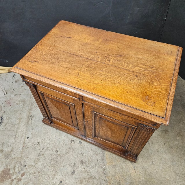 Late 19th Century Victorian Oak Raised Paneled Door Cabinet W/3 Drawers For Sale In Atlanta - Image 6 of 16