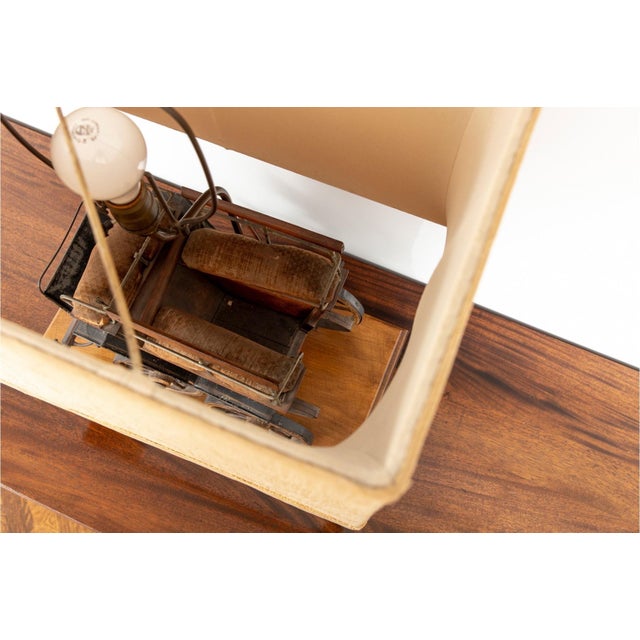 American Antique Horse Drawn Stagecoach Wagon Mounted as Lamp For Sale - Image 3 of 10
