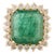 Certified 7.45Ct Zambian Emerald & 1.01Ct Diamond Halo Ring in 14k Yellow Gold Size 7 For Sale