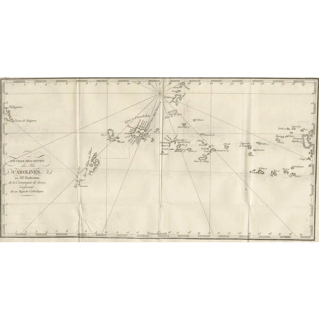Paper Antique Map of the Caroline Islands and Early Exploration of the Pacific, 1760s For Sale - Image 7 of 11