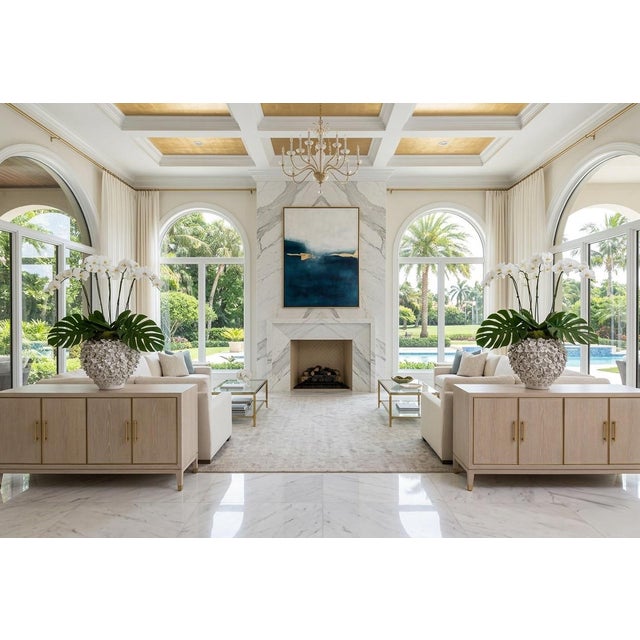 Ceramic Pair of Hand Made White Floral Ceramic Vases For Sale - Image 7 of 11