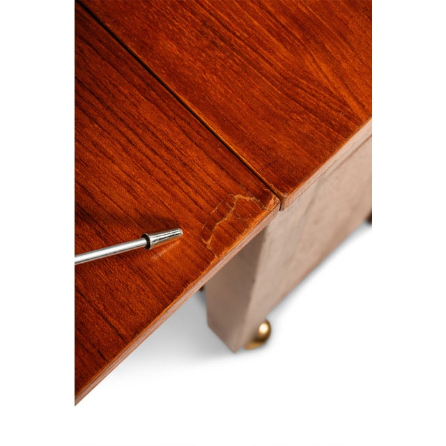 Restored Mid-Century Modern Space Saver Minimalist Hide Away Dropleaf Table W/ 4 Hidden Folding Chairs, Romania, C. 1960's For Sale - Image 15 of 18