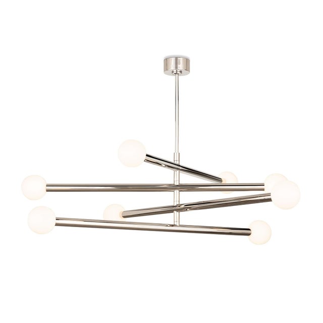 Regina Andrew Beaubien Steel Chandelier, Polished Nickel For Sale In Detroit - Image 6 of 6