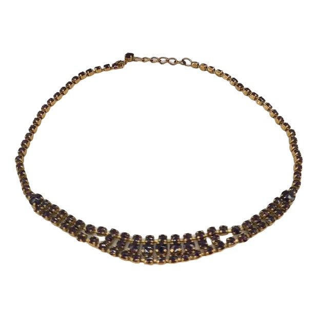 Necklace with Natural Garnets in Sander Jewelry Box, Hannover, Germany, 1960s For Sale