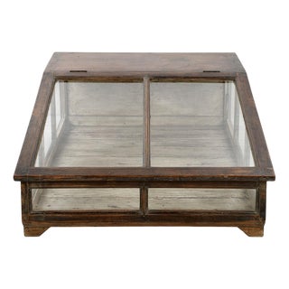Wooden Display Case on Legs For Sale