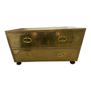 Gold Chest of Drawers Cocktail Table For Sale