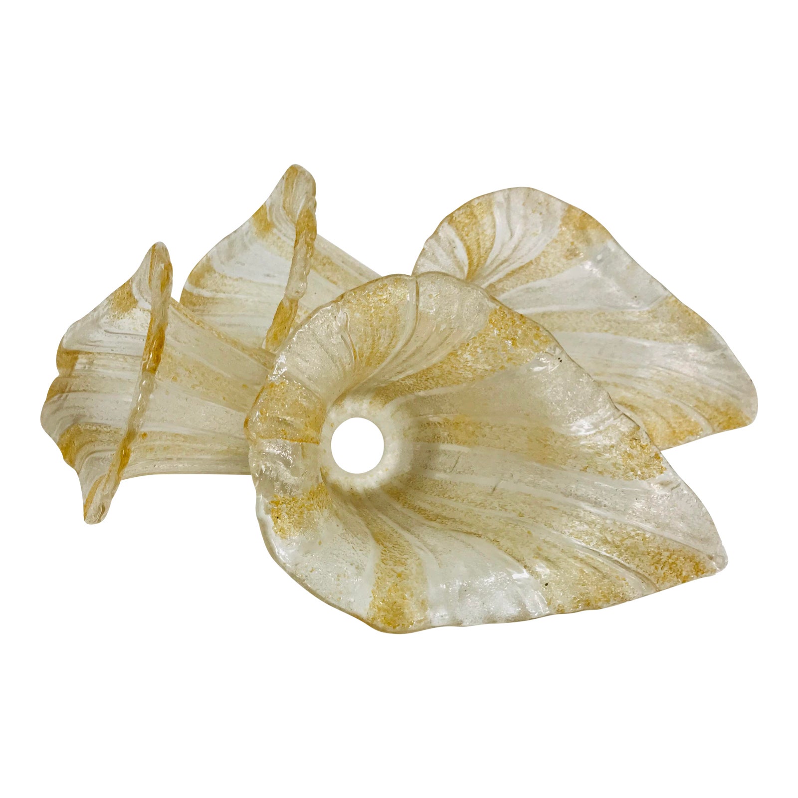 Vintage Textured Art Glass Calla Lilly Glass Shades Set of 4 Chairish