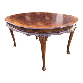 Antique Early 20th Century Louis XVI French Oval Dining Table in Walnut & Mahogany For Sale