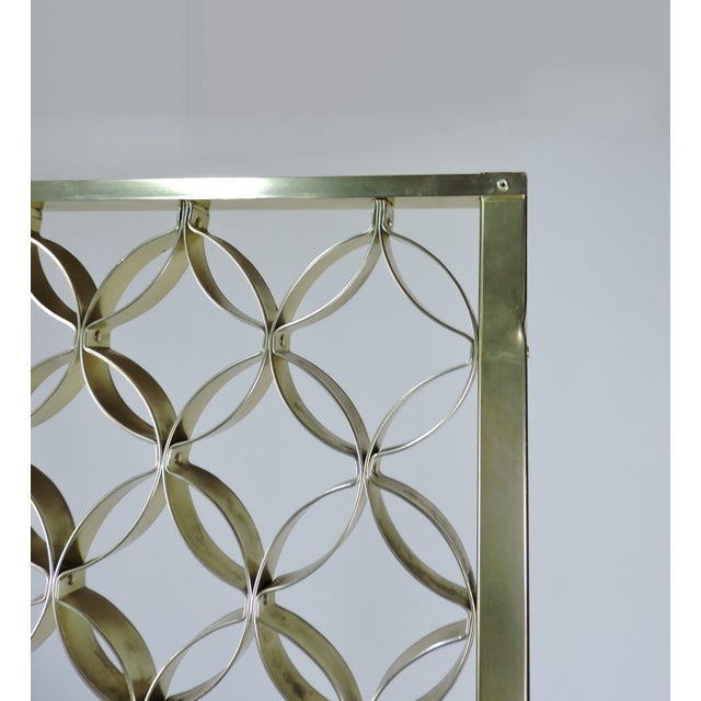 Bronze Mid Century Modern Geometric Metal Single Panel Screen or Room Divider For Sale - Image 8 of 11