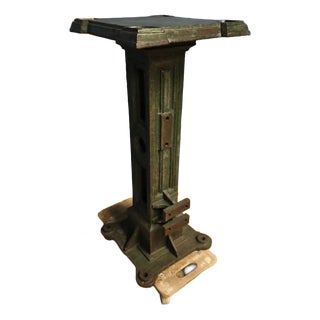 Large Cast Iron Pedestal with Cast Iron Machine Leg, 1890s, Set of 2 For Sale
