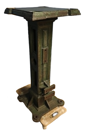 Large Cast Iron Pedestal with Cast Iron Machine Leg, 1890s, Set of 2