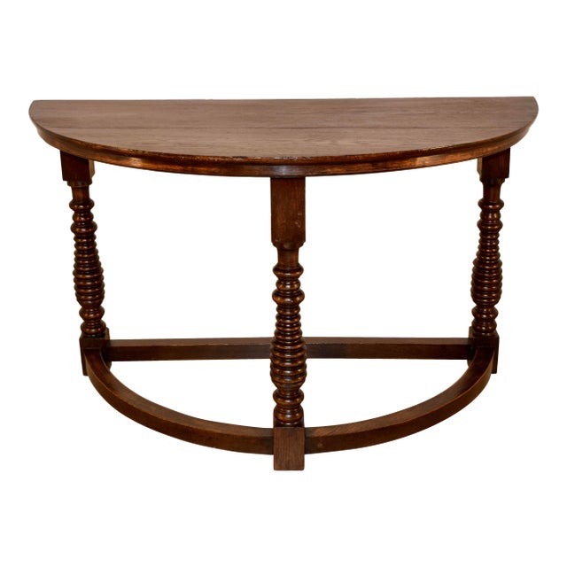 19th C English Demi-Lune Table For Sale