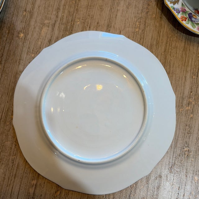 Beautiful antique Schumann Bavaria handpainted with gold trim Dinner plates.