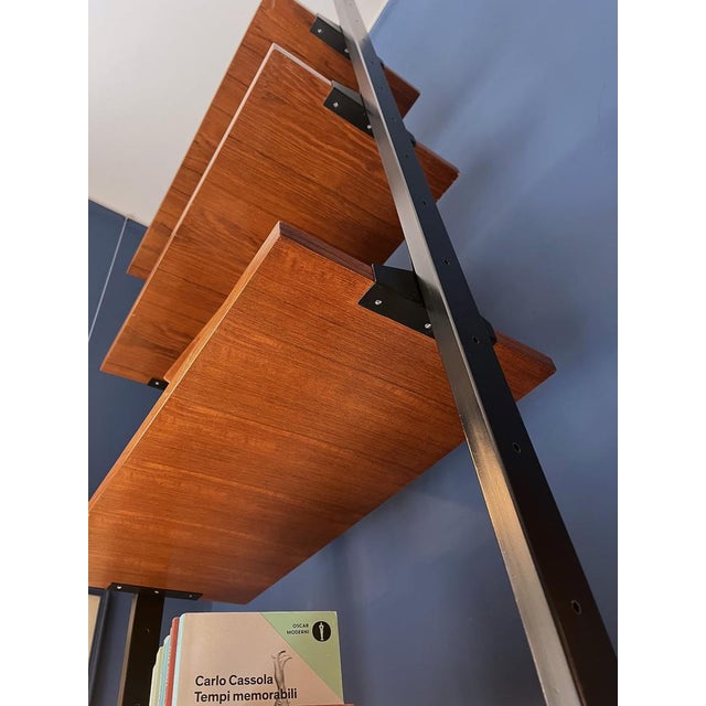Teak Floor-to-Ceiling Bookcase, 1960s For Sale - Image 4 of 6