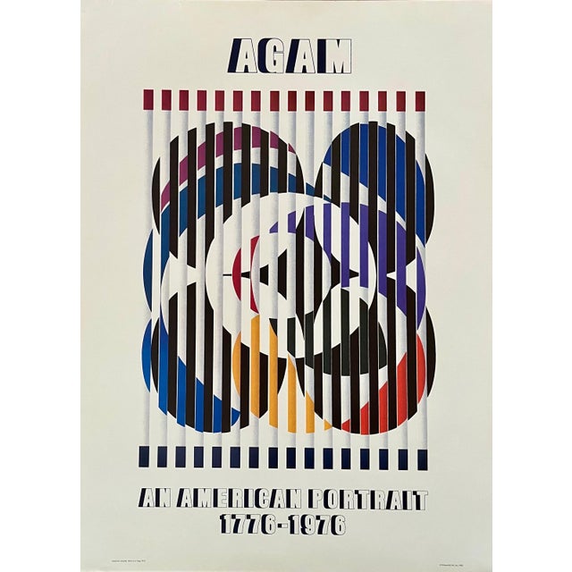 Yaacov Agam, Vintage Agam American Portrait Abstract Modernist Offset Print Poster For Sale
