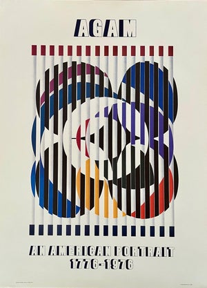 Yaacov Agam, Vintage Agam American Portrait Abstract Modernist Offset Print Poster
