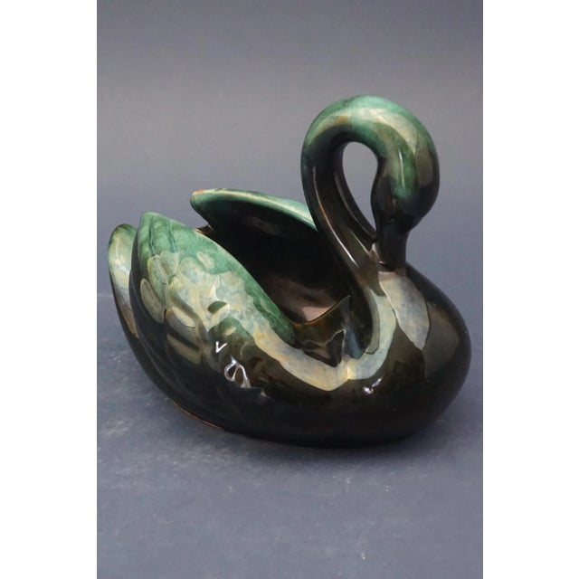 20th Century Ceramic Swan with a Metallic Luster by Gerard Danton of Aubusson, France For Sale - Image 9 of 18
