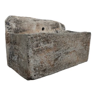 Vintage Weathered Wall Pocket Planter For Sale