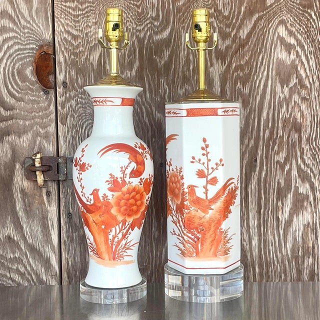Metal Vintage Regency Chinoiserie Lamps - Set of Two For Sale - Image 7 of 12