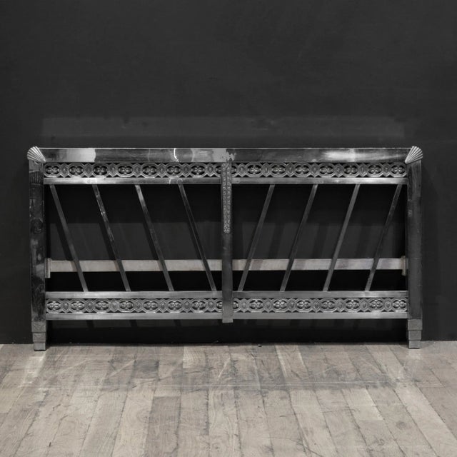Art Deco Nickel Double/Full Bed Frame c.1930 For Sale - Image 9 of 11