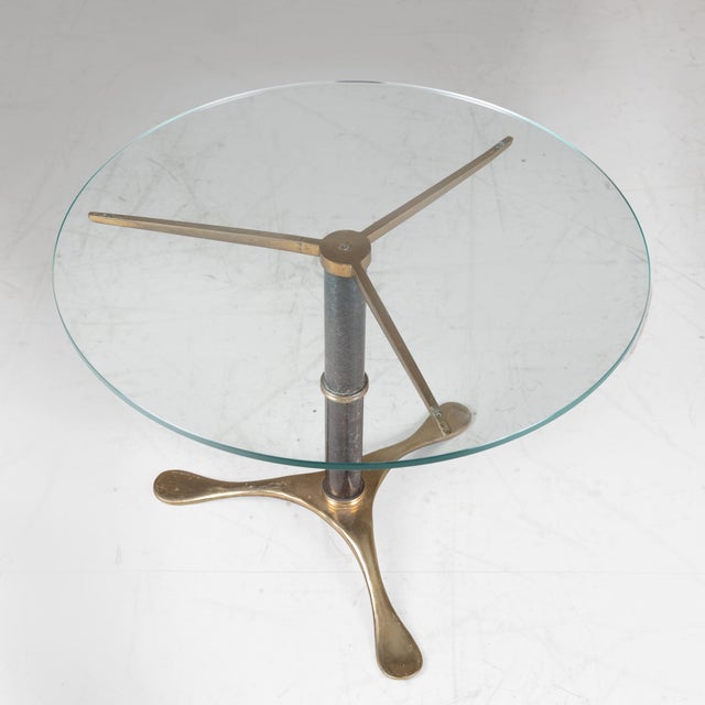 Glass and Brass Coffee Table by Angelo Lelii, 1950s For Sale - Image 3 of 11