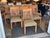 Ethan Allen Ethan Allen Arts & Crafts Style Cherry Dining Table With Eight Slat-Back Chairs For Sale - Image 4 of 17
